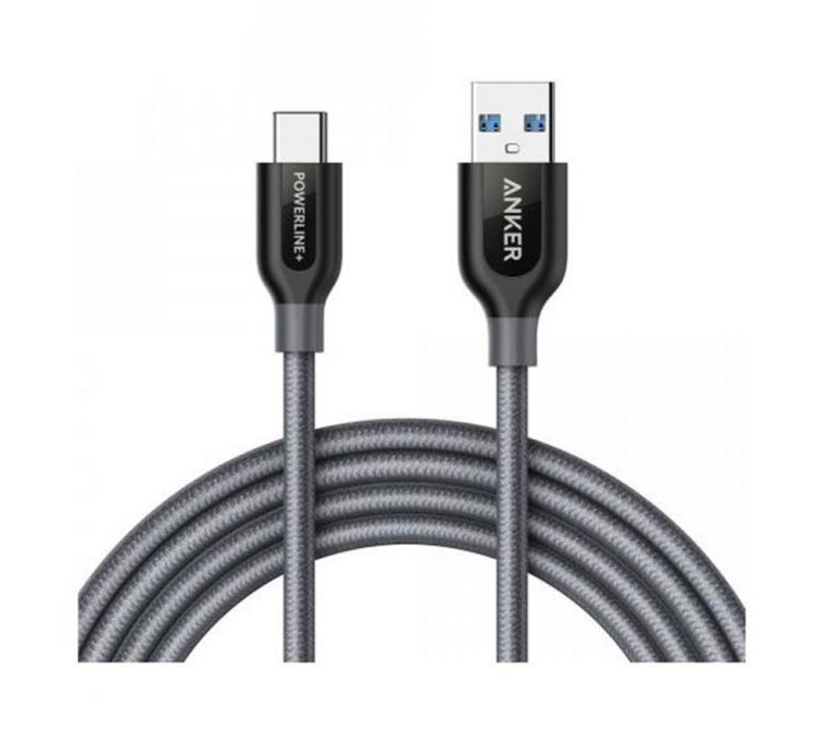 کابل انکر تبدیل USB-Cبه USB-C 3- متر 1.8 – A8169HA1 ا Anker Powerline+ USB-C to USB 3.0 Cable 6ft UN – Gray