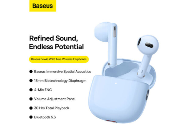 هندزفری بلوتوثی 5.3 بیسوس Baseus Wireless Headphones Bowie wx5